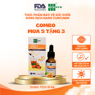 (COMBO MUA 5 TẶNG 3)Thực Phẩm Bảo Vệ Sức Khỏe Dung Dịch Nano Curcumin OIC NEW Giảm Đau Dạ Dày Cải Thiện Tiêu Hóa 10ml