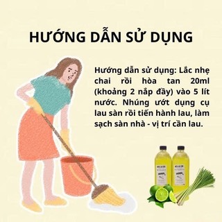 Nước Lau Sàn Spa Tinh Dầu Chanh Sả 1 Lit Và Nước Lau Sàn