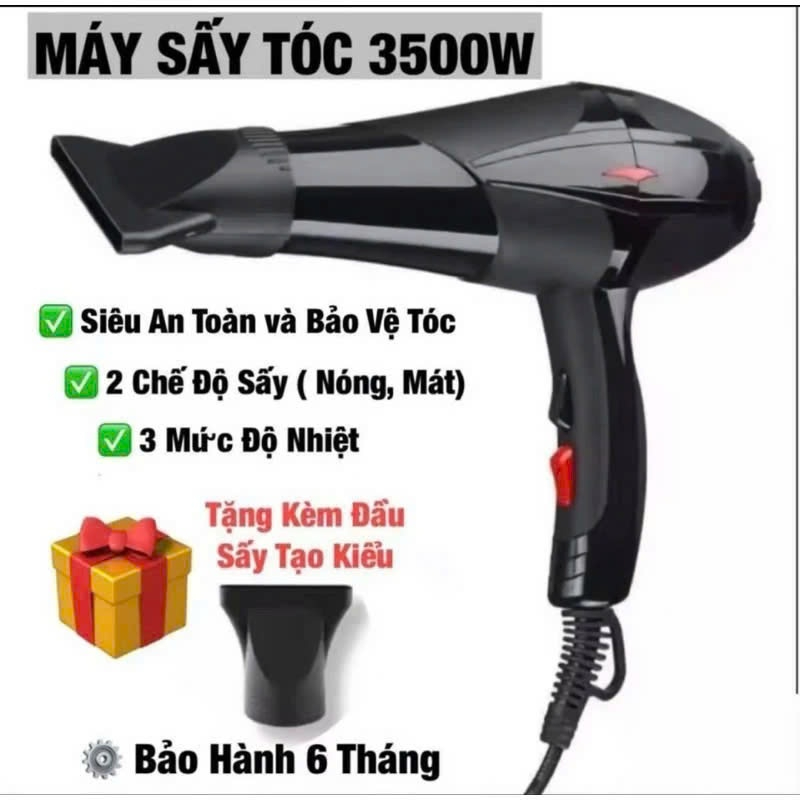 Máy Sấy Tóc 2 Chiều Nóng Lạnh Công Suất Lớn 3500W - Máy Sấy Tóc Tạo Kiểu Chuẩn Salon