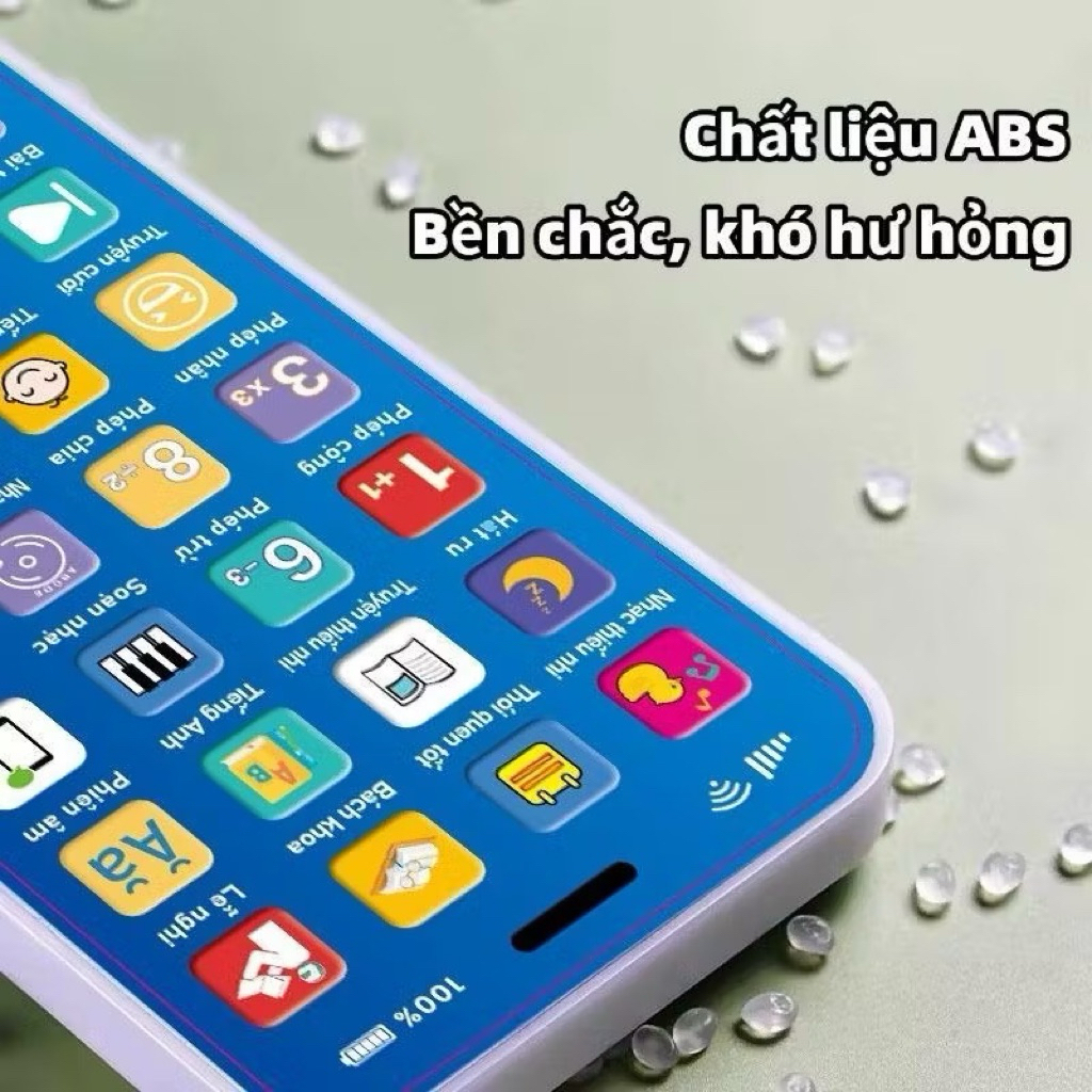 Đồ chơi điện thoại trẻ em có tiếng việt với nhạc thiếu nhi, Điện thoại thông minh có đèn led giúp bé ngủ ngon hơn