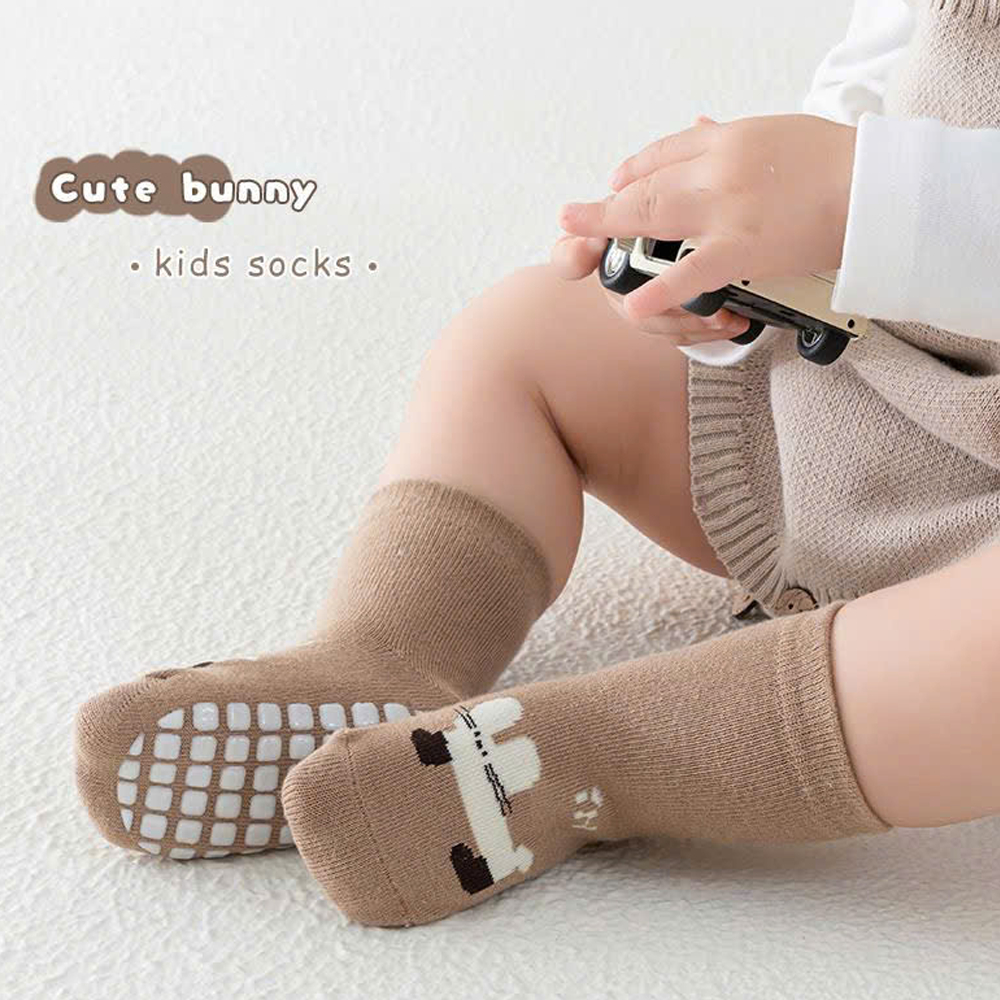 [COMBO 5 ĐÔI] vớ cotton mềm mại có lớp silicon chống trơn trượt cho bé 0-2 tuổi -  Ekiu Shop