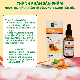 (COMBO MUA 5 TẶNG 3)Thực Phẩm Bảo Vệ Sức Khỏe Dung Dịch Nano Curcumin OIC NEW Giảm Đau Dạ Dày Cải Thiện Tiêu Hóa 20ml