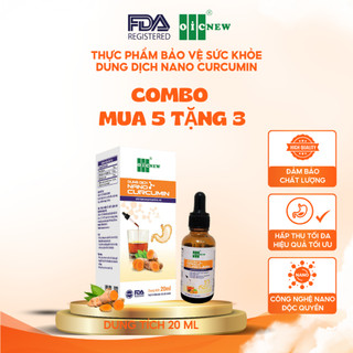 (COMBO MUA 5 TẶNG 3)Thực Phẩm Bảo Vệ Sức Khỏe Dung Dịch Nano Curcumin OIC NEW Giảm Đau Dạ Dày Cải Thiện Tiêu Hóa 20ml