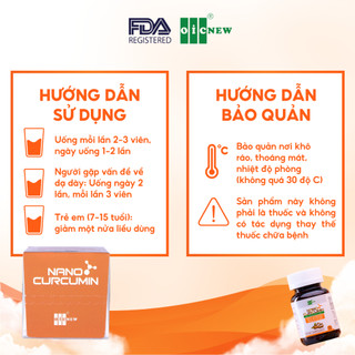 (COMBO MUA 5 TẶNG 3)Thực Phẩm Bảo Vệ Sức Khỏe Viên Nang Nano Curcumin OIC NEW Hàng Xuất USA  Giảm Đau Dạ Dày Lọ 30 Viên