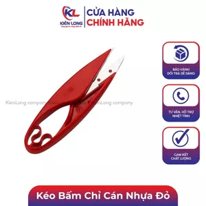 Kéo Bấm Chỉ Cán Nhựa Đỏ Pin CHÍNH HÃNG Kéo Có Lưỡi Dao Thay Thế Pin, kéo sắc bén