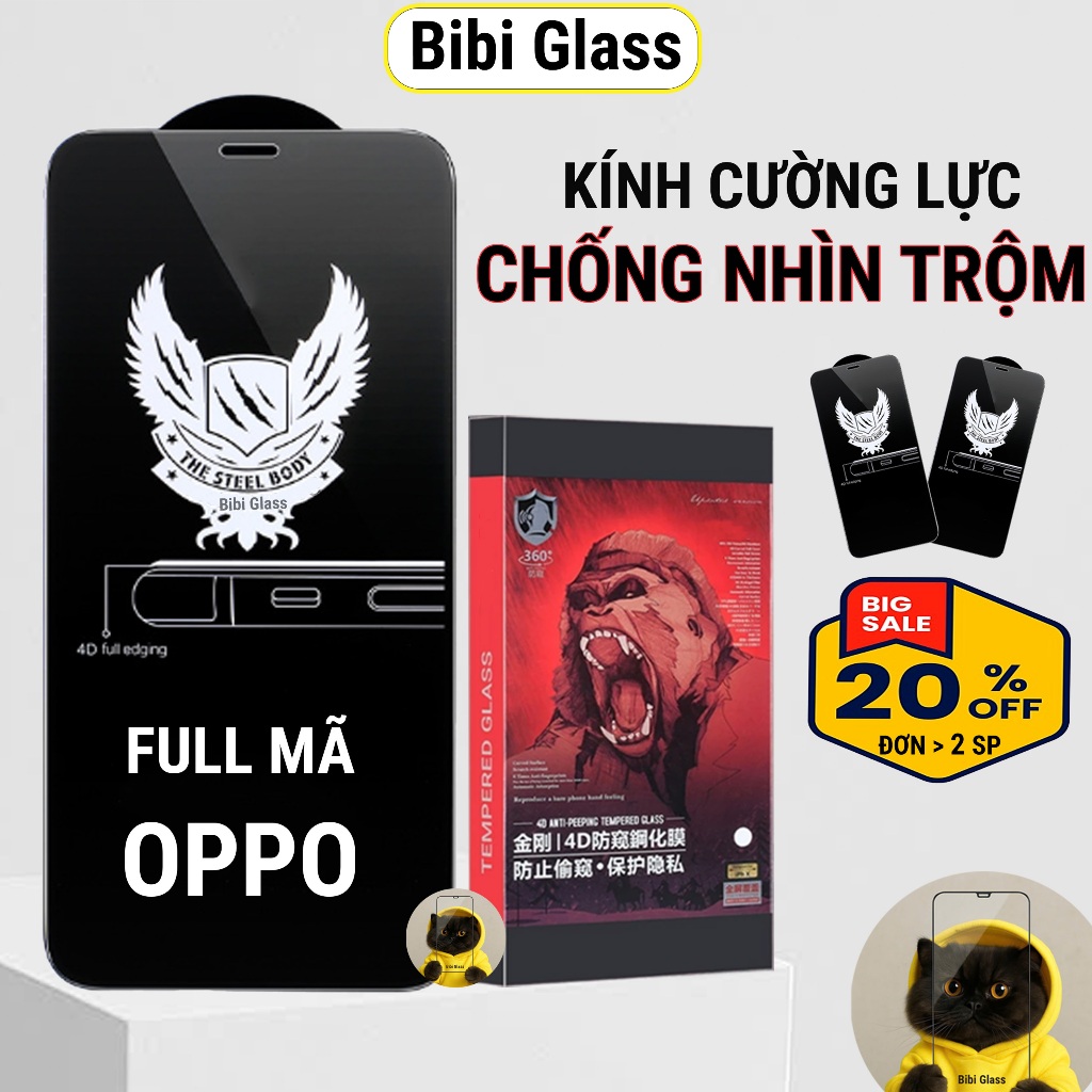 Cường lực chống nhìn trộm Oppo A5X reno 14 A5 pro A3X A5S A15 A54 A57 A3S A53 F9 A9 2020 A92 A31 A93 F11 A76 reno 4 5