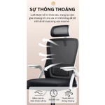 Ghế văn phòng, ghế công thái học lưng lưới, kê tay điều chỉnh và đệm lưng kép hỗ trợ giảm đau cột sống GVP021 — ảnh 5