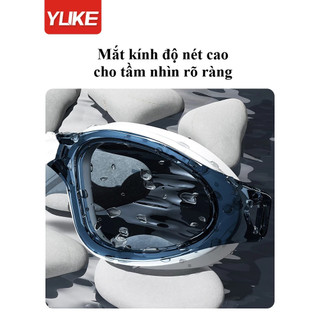 Kính bơi mũ bơi người lớn cao cấp YUKE chống tiaUV,chống sương mờ,chống nước,độ nét cao-Kèm hộp
