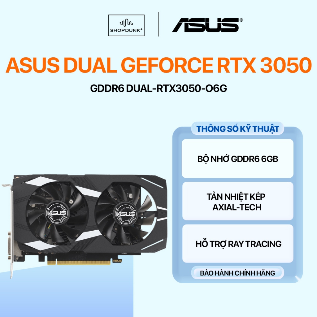 Card màn hình ASUS Dual GeForce RTX 3050 OC Edition 6GB | 6GB GDDR6 ...