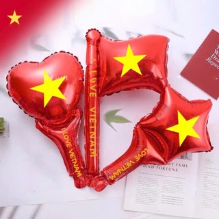 Set 3 Bóng Cầm Tay Cờ Đỏ Sao Vàng Chữ I LOVE VIETNAM Siêu Hot Mừng Quốc Khánh 2/9, Diễu Hành, Concert Yêu Nước { H }