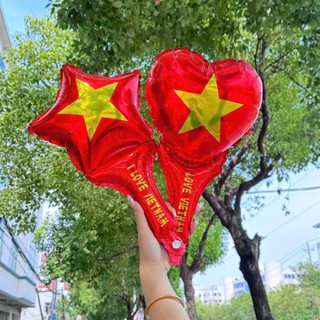 Set 3 Bóng Cầm Tay Cờ Đỏ Sao Vàng Chữ I LOVE VIETNAM Siêu Hot Mừng Quốc Khánh 2/9, Diễu Hành, Concert Yêu Nước { H }