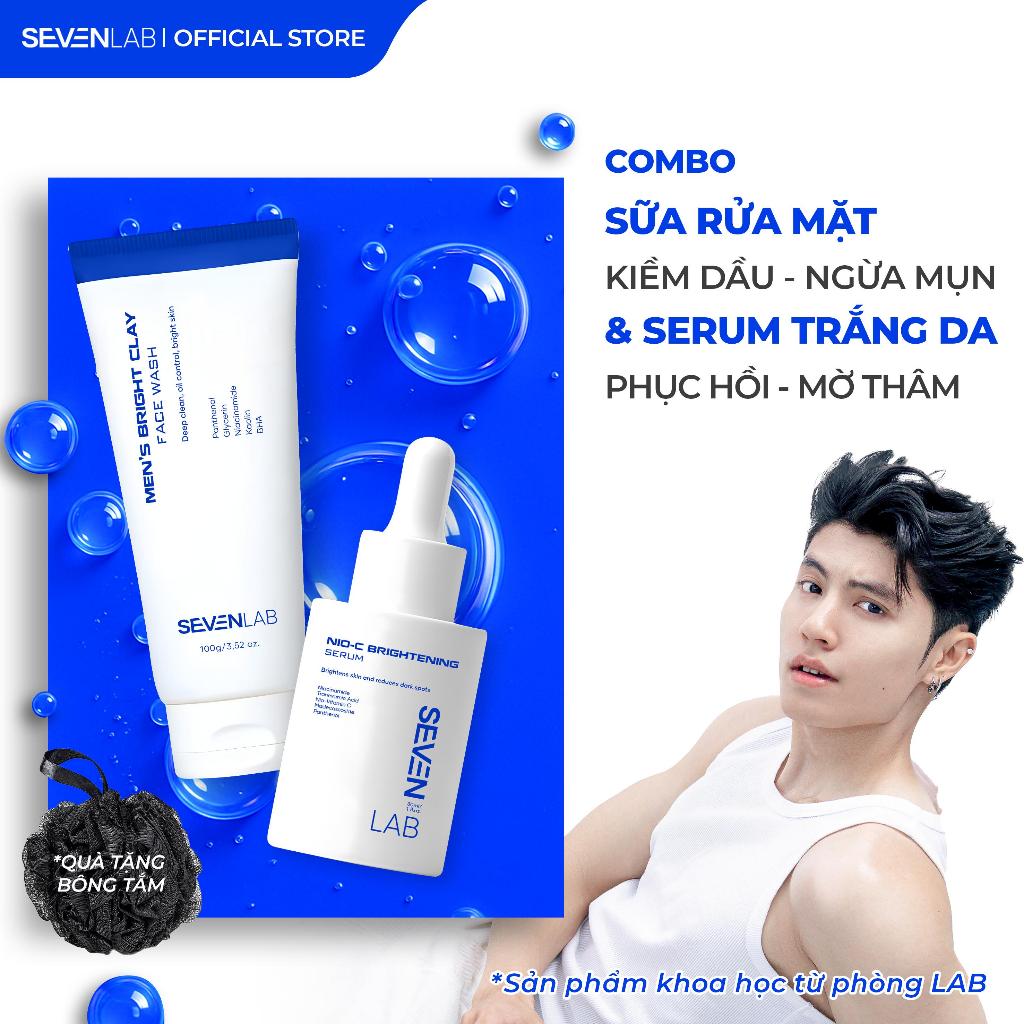 Combo serum dưỡng trắng sáng da và sữa rửa mặt giúp ngừa mụn nam giới ...