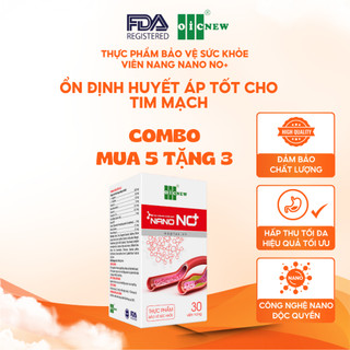 (COMBO MUA 5 TẶNG 3)Thực Phẩm Bảo Vệ Sức Khỏe Nano NO+ OIC NEW Giảm Mỡ Máu Tốt Cho Tim Mạch 30 viên