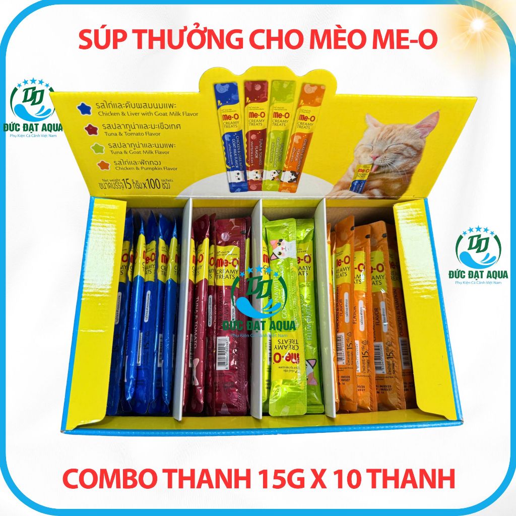 Súp thưởng cho mèo Me-O combo 10 (Thanh 15g )- vị mới và cũ, Tăng cường hệ miễn dịch 8