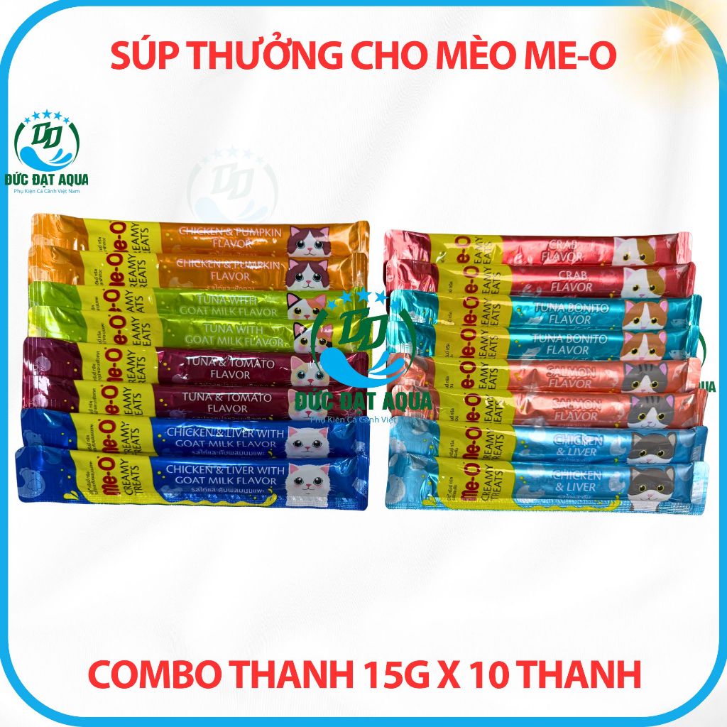 Súp thưởng cho mèo Me-O combo 10 (Thanh 15g )- vị mới và cũ, Tăng cường hệ miễn dịch 9