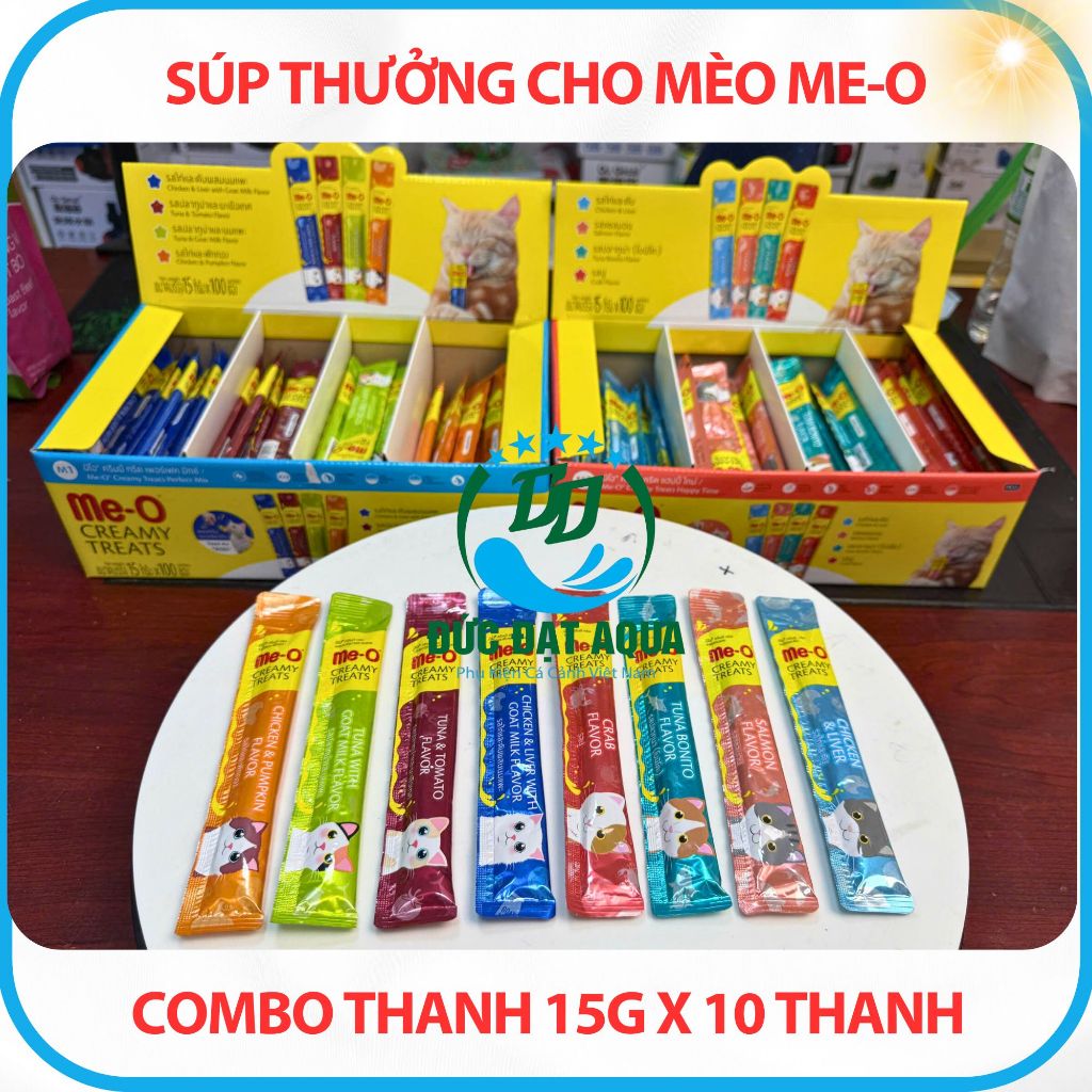 Súp thưởng cho mèo Me-O combo 10 (Thanh 15g )- vị mới và cũ, Tăng cường hệ miễn dịch 5