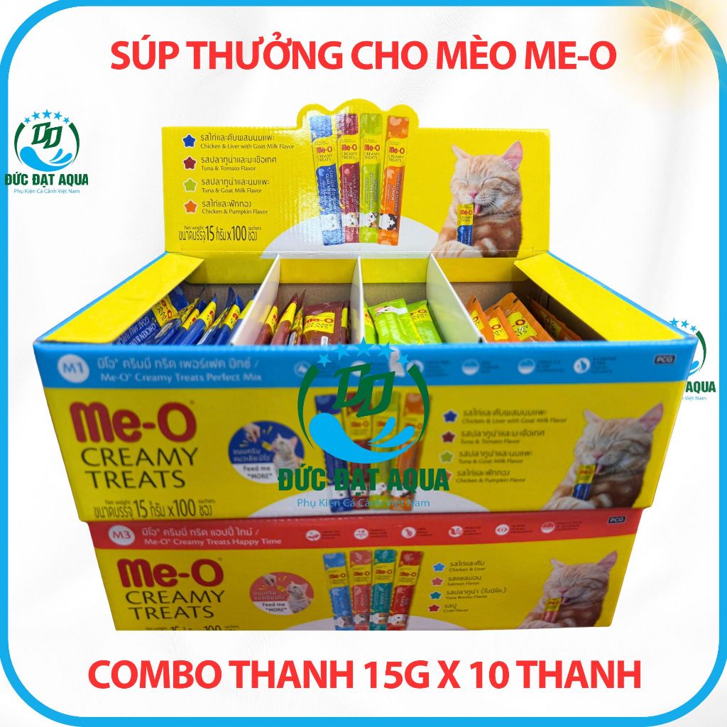 Súp thưởng cho mèo Me-O combo 10 (Thanh 15g )- vị mới và cũ, Tăng cường hệ miễn dịch 6