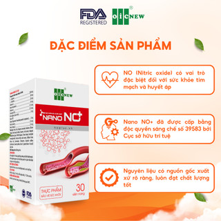 (COMBO MUA 5 TẶNG 3)Thực Phẩm Bảo Vệ Sức Khỏe Nano NO+ OIC NEW Giảm Mỡ Máu Tốt Cho Tim Mạch 30 viên