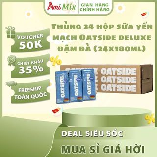 Thùng 24 Hộp Sữa Yến Mạch Oatside Deluxe Đậm Đà - 24*180ml | Thuần Chay – Béo Mịn