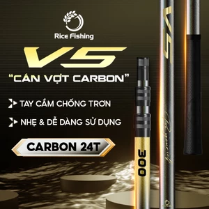 Cán vợt carbon câu đài V5 Agent Rice Fishing chất liệu Carbon 24T cao cấp tay cầm cao su KK-68