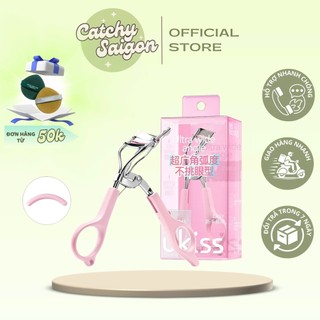 [UKISS] Kẹp Mi Ukiss Vỏ Hồng Đầu Kẹp Góc Rộng, Kèm Đệm Silicone  Thay Thế, 35g