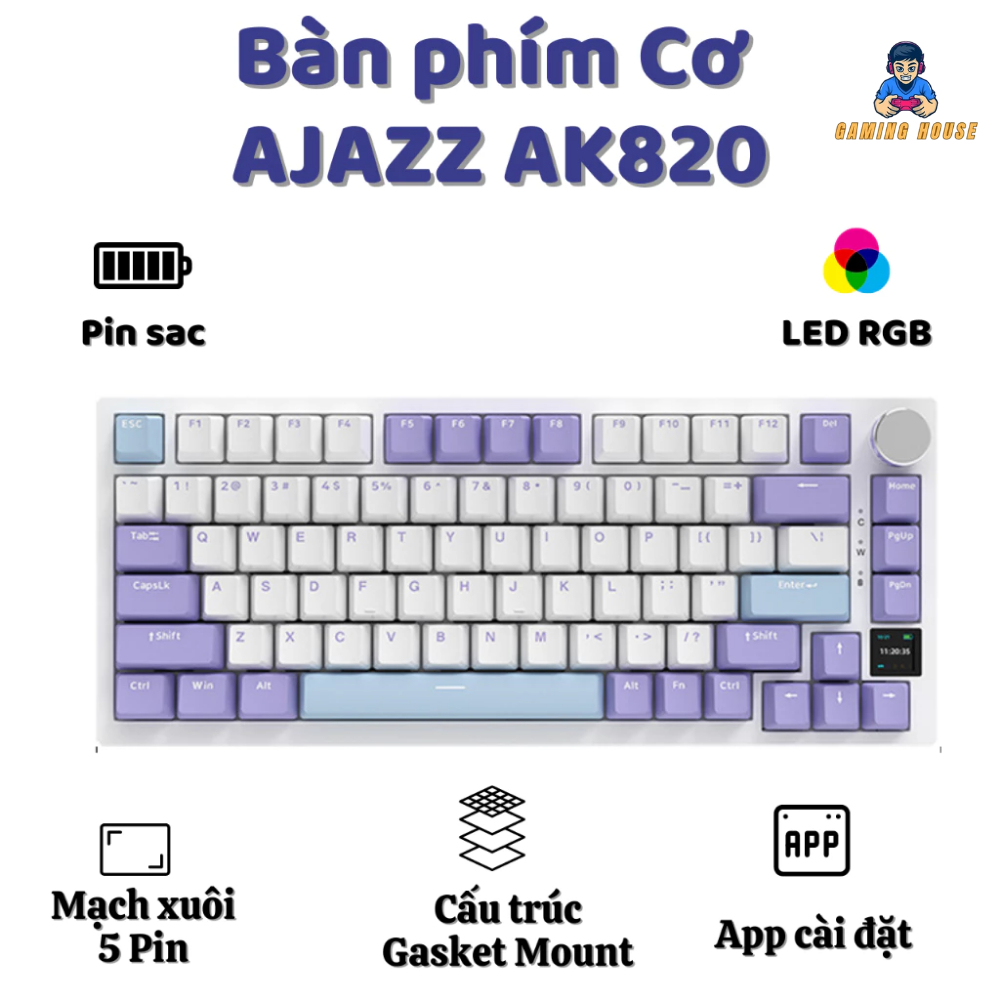 Bàn phím cơ không dây Ajazz AK820 Pro
