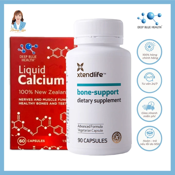 Combo Viên uống bổ sung Canxi, xương khớp New Zealand Liquid Calcium & Bone Support 60 viên/ 90 viên