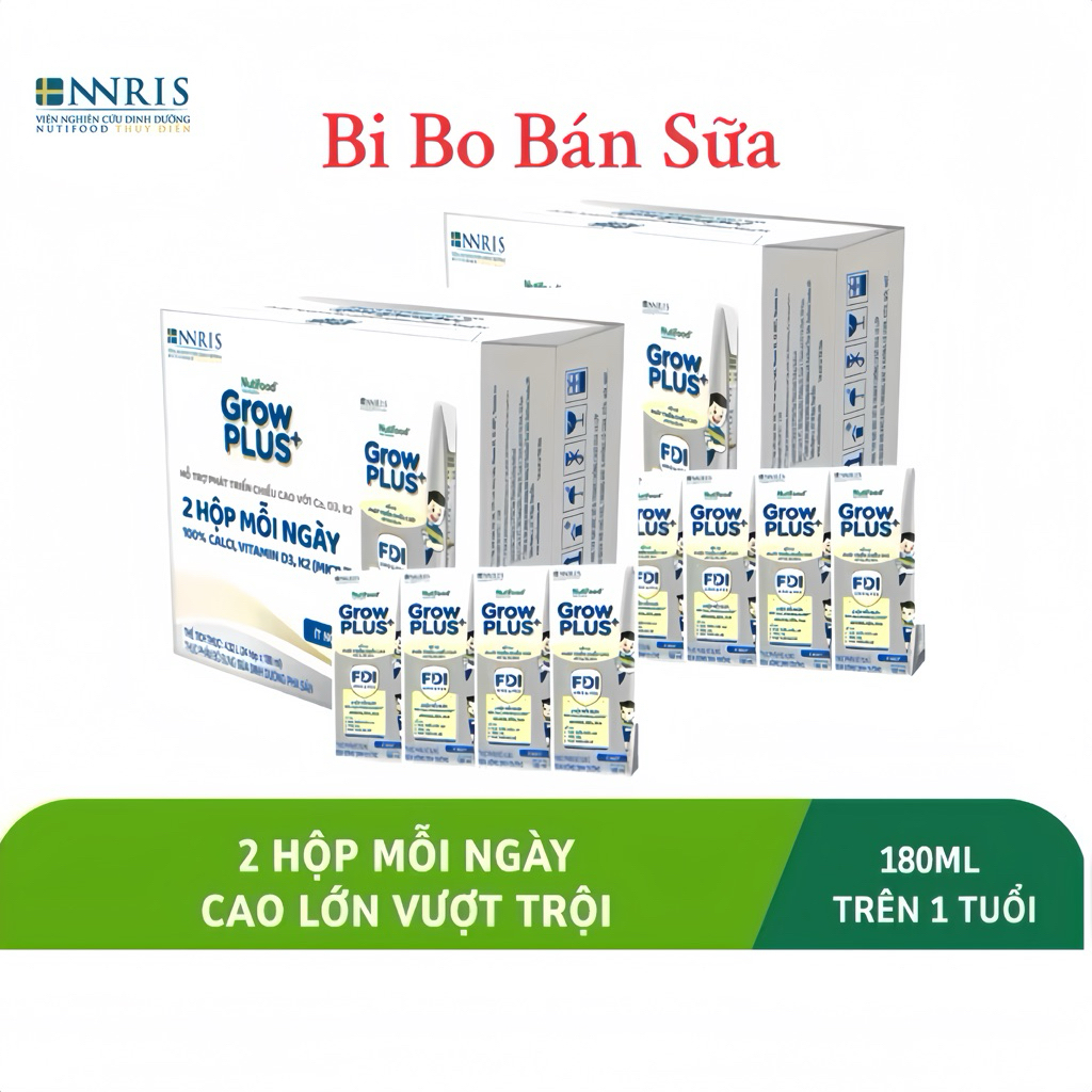 COMBO 2 Thùng 48 Hộp Sữa Bột Pha Sẵn Sweden GrowPLUS+ Bạc - 180ml [Cao Lớn Vượt Trội]