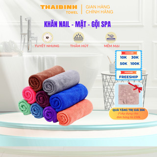 Khăn Làm Nail, Làm Mặt 30x50cm THAI BINH TOWEL Sợi Microfiber Mềm Mịn Siêu Thấm Hút, Không Sổ Lông