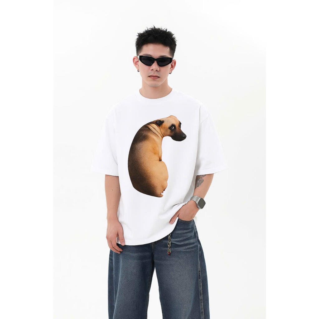 Áo thun Stee Cổ tròn MUGGIN DOG Localbrand ICVCVNI Unisex Cotton