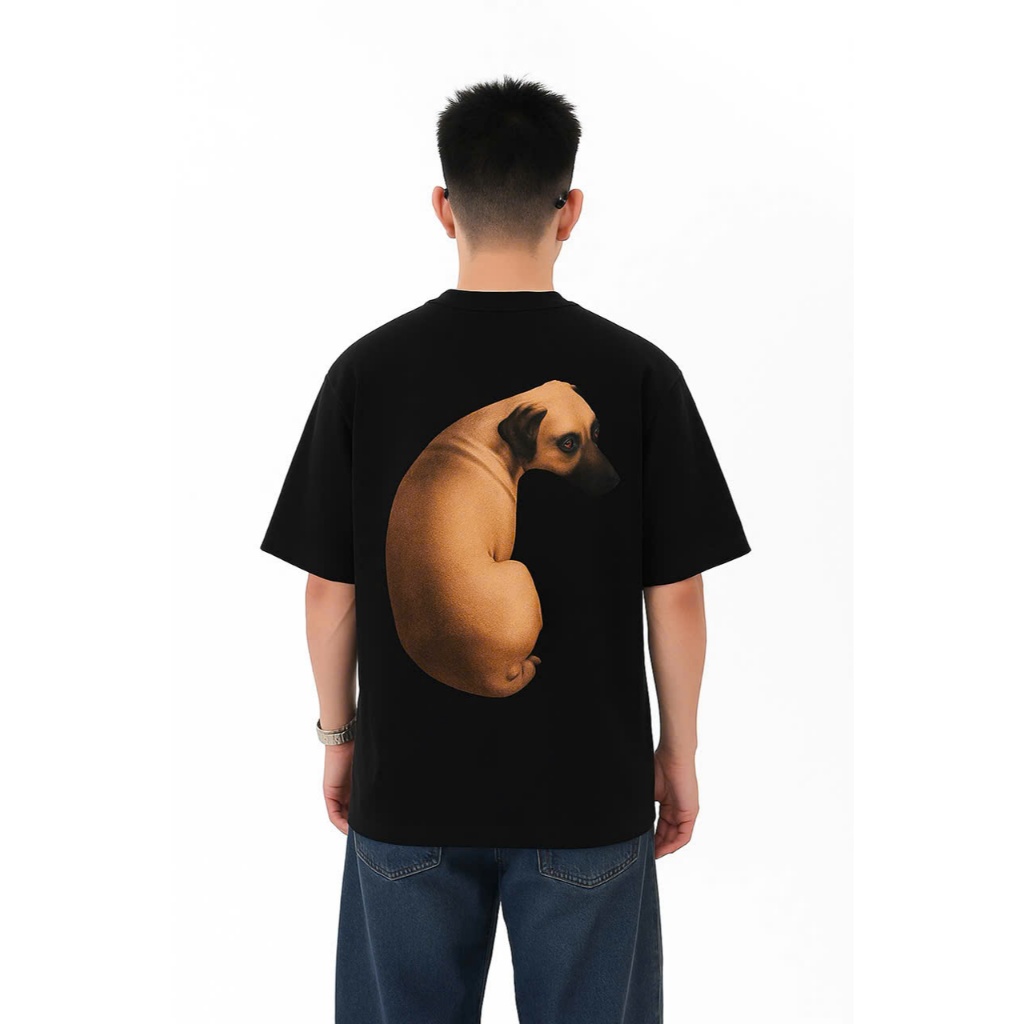 Áo thun Stee Cổ tròn MUGGIN DOG Localbrand ICVCVNI Unisex Cotton