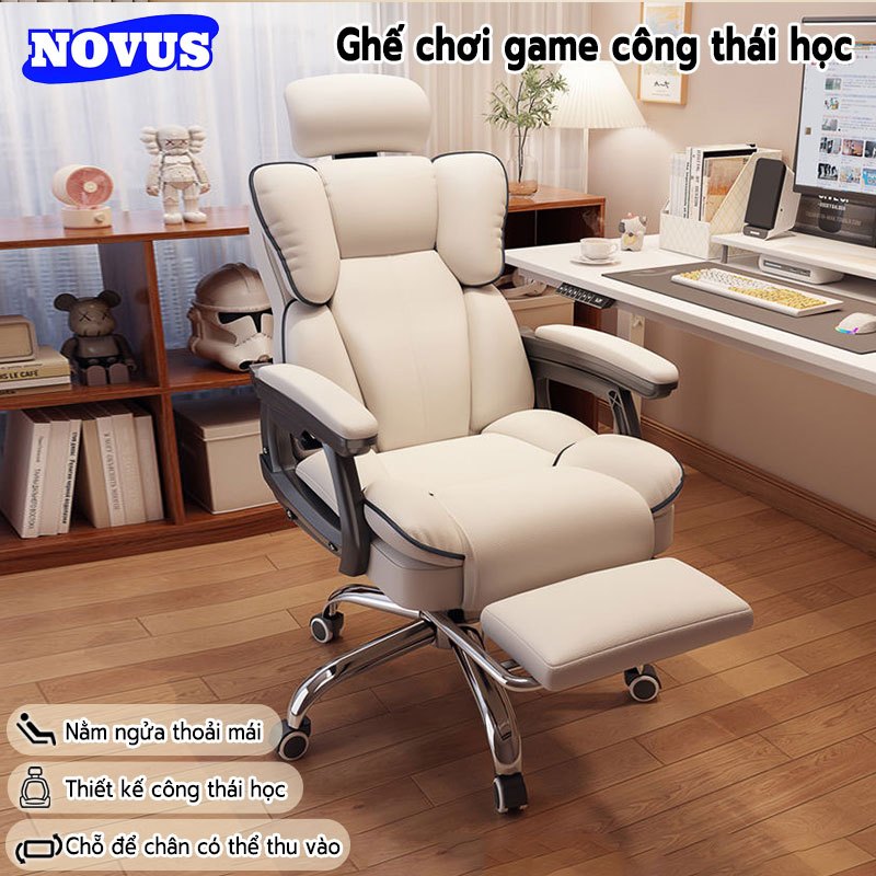 NOVUS Ghế Gaming Công Thái Học - Thoáng Khí Cao Cấp, Tựa Đầu/Lưng Điều Chỉnh Linh Hoạt | Giao Hàng Nhanh COD