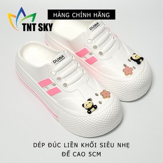 Dép Nữ Đúc Liền Khối Siêu Nhẹ Gắn Sticker Đế Cao 5cm DUWA - Hàng Chính Hãng - SH551