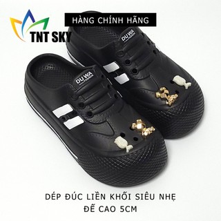 Dép Nữ Đúc Liền Khối Siêu Nhẹ Gắn Sticker Đế Cao 5cm DUWA - Hàng Chính Hãng - SH551