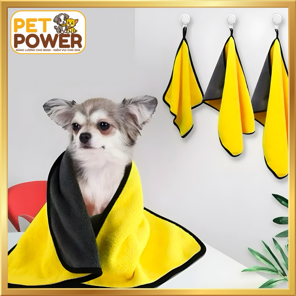 Khăn Lau Đa Năng Microfiber Siêu Thấm Siêu Mịn – Không Xù Lông, Tắm Chó Mèo & Lau Xe Ô Tô
