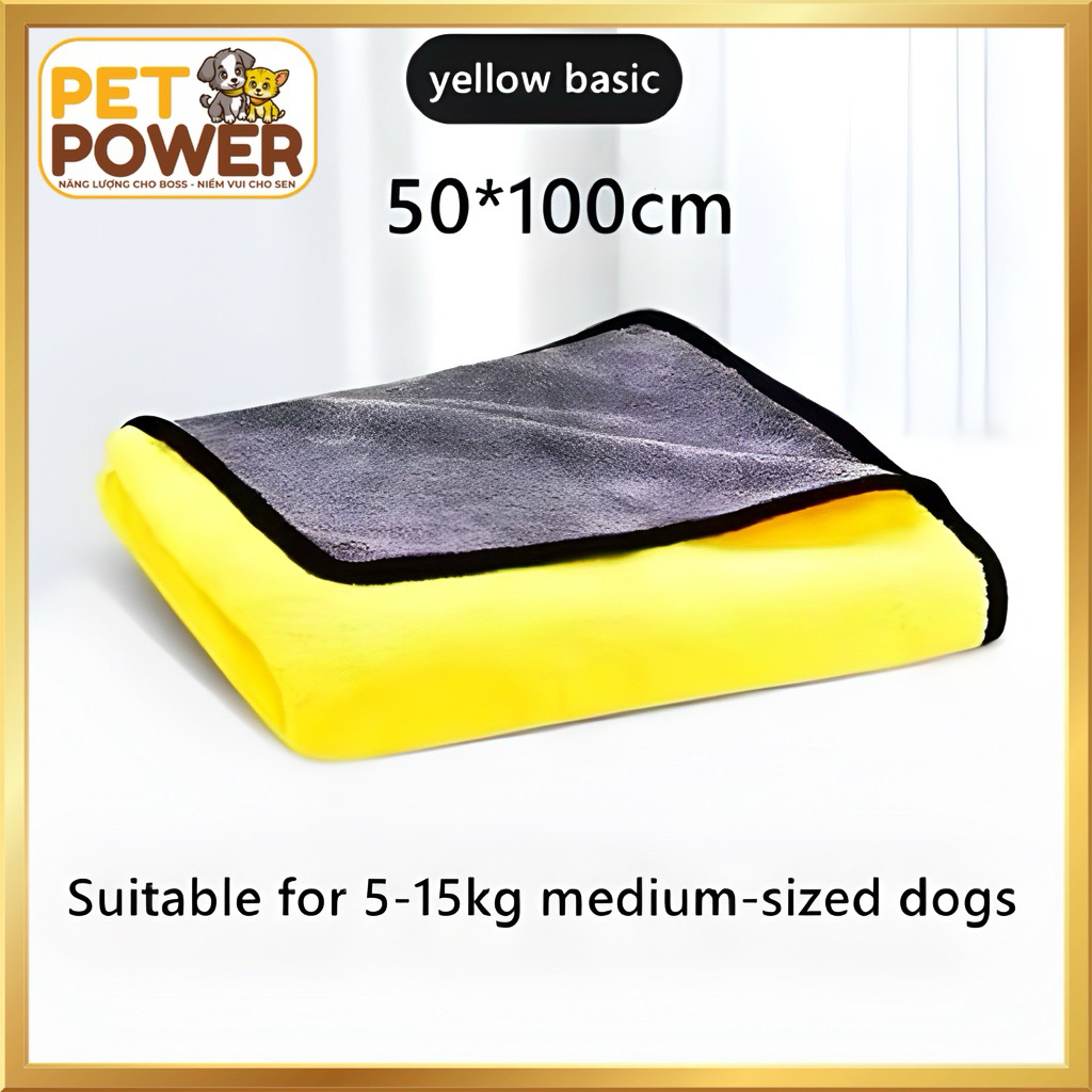 Khăn Lau Đa Năng Microfiber Siêu Thấm Siêu Mịn – Không Xù Lông, Tắm Chó Mèo & Lau Xe Ô Tô