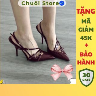 Giày cao gót nữ da PU tổng hợp dệt vải đế cao su cổ điển dễ thương nữ tính đáng yêu