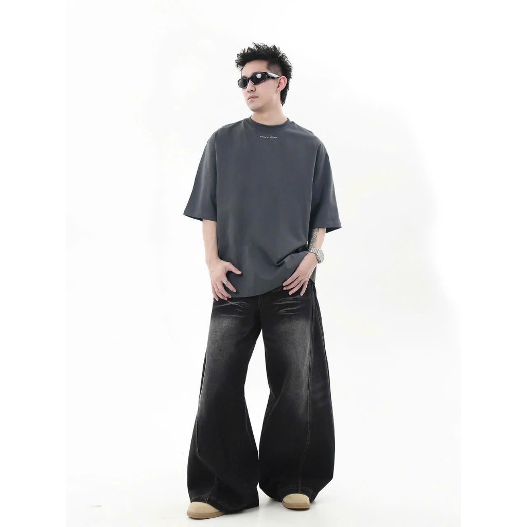 Áo thun Stee Cổ tròn chữ nổi SPIKYHEAD Localbrand ICVCVNI Unisex Cotton
