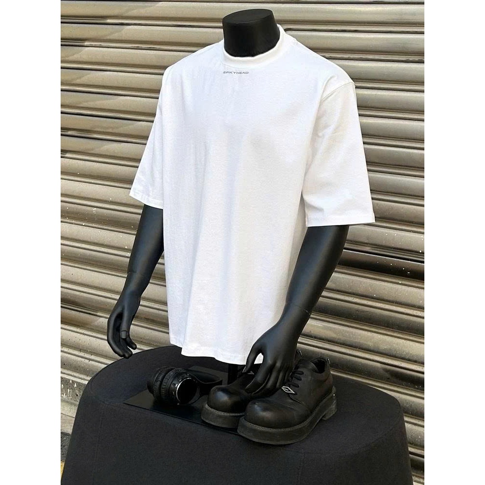 Áo thun Stee Cổ tròn chữ nổi SPIKYHEAD Localbrand ICVCVNI Unisex Cotton
