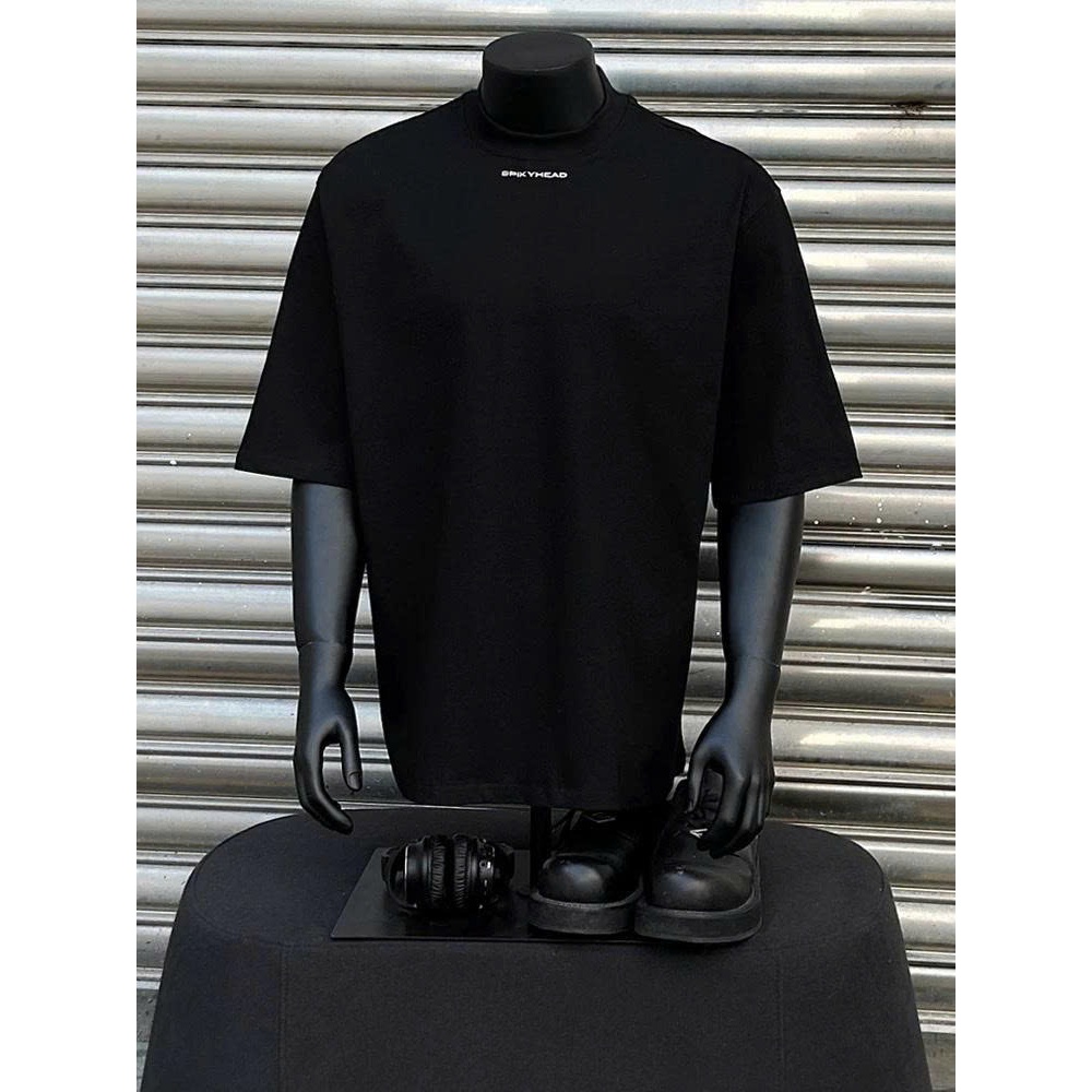 Áo thun Stee Cổ tròn chữ nổi SPIKYHEAD Localbrand ICVCVNI Unisex Cotton