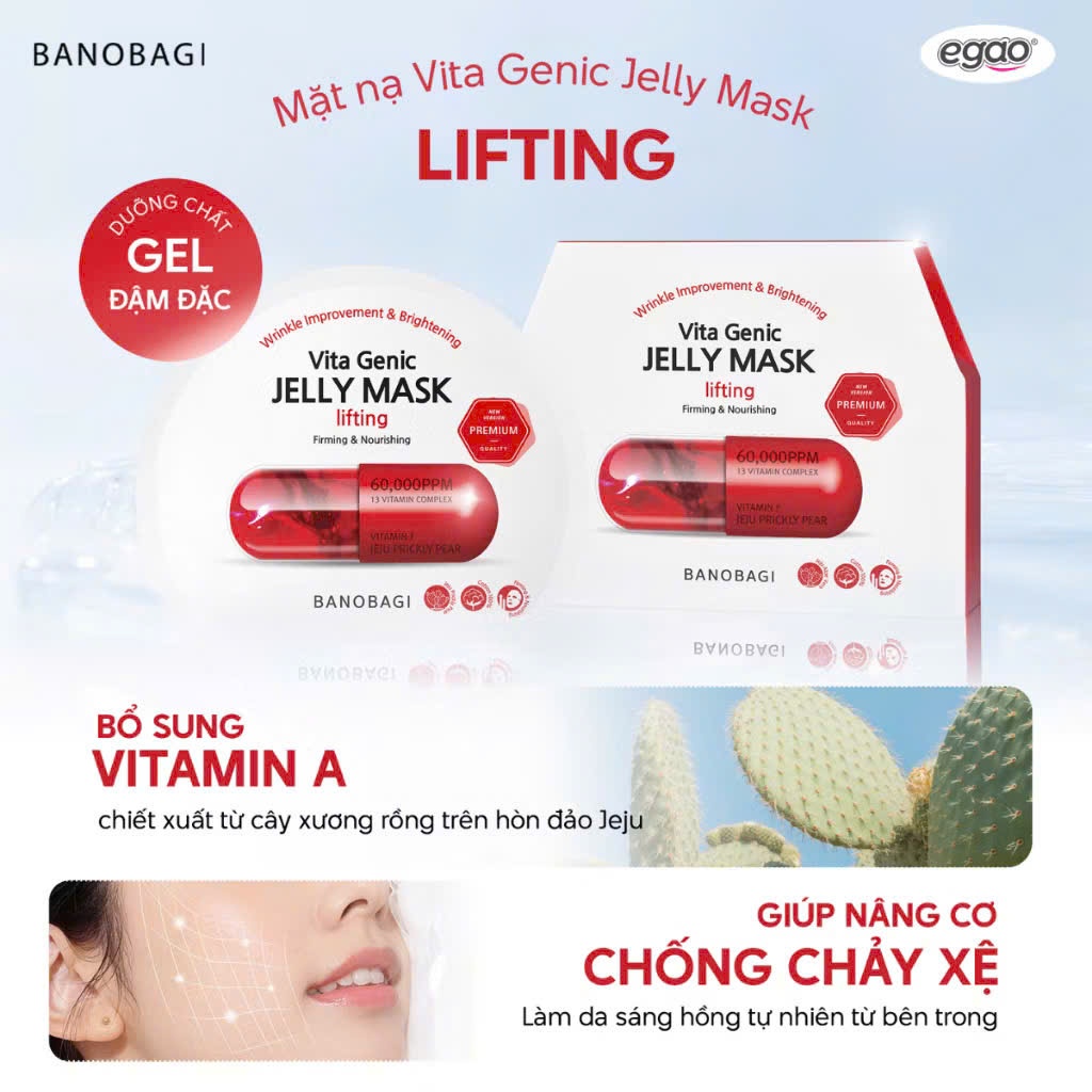 Combo(Hộp 10m) mặt nạ Banobagi dưỡng da chuyên sâu Vita Genic Jelly Mask và Whitening & Tone Up 30g