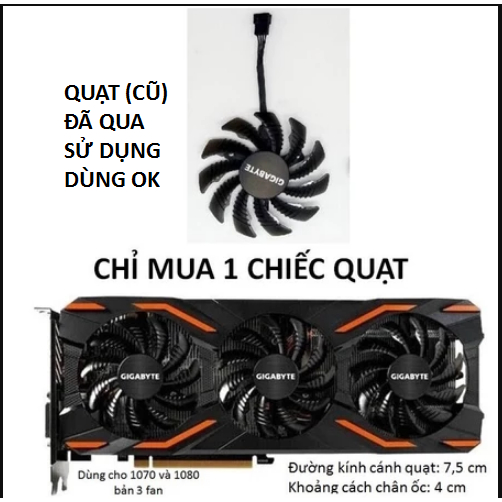 Fan quạt VGA Gigabyte GTX 1070 1080 bản 3 fan | Shopee Việt Nam