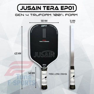 (Chính Hãng) Vợt Pickleball Jusain Tera Fusiono Gen4 FullFoam – Đầm Tay, Xoáy Mạnh, Cảm Giác Sang Trọng, Trợ lực tốt