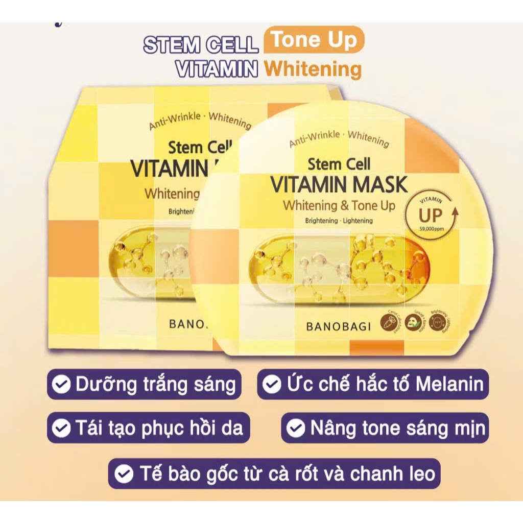 Combo(Hộp 10m) mặt nạ Banobagi dưỡng da chuyên sâu Vita Genic Jelly Mask và Whitening & Tone Up 30g