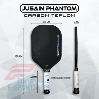 (Chính Hãng) Vợt Pickleball Jusain Phantom – Gen 4 BV81 Carbon Teflon – Phản Ứng Nhanh – Kiểm Soát Đỉnh Cao