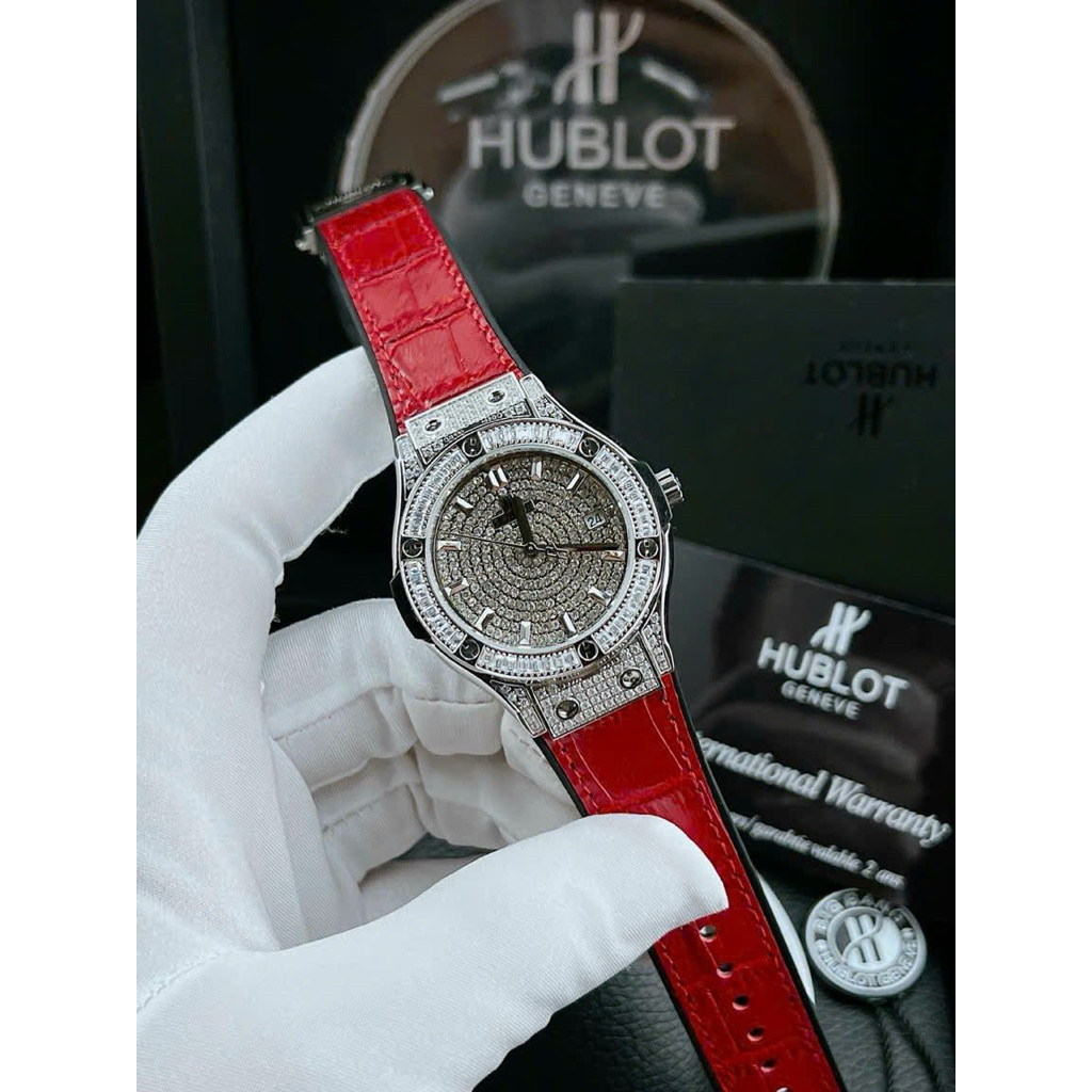 Đồng Hồ Nữ HUBLOT Chạy Pin Cao Cấp Size 34mm - Đá CZ Sáng - Fullbox Đầy ...