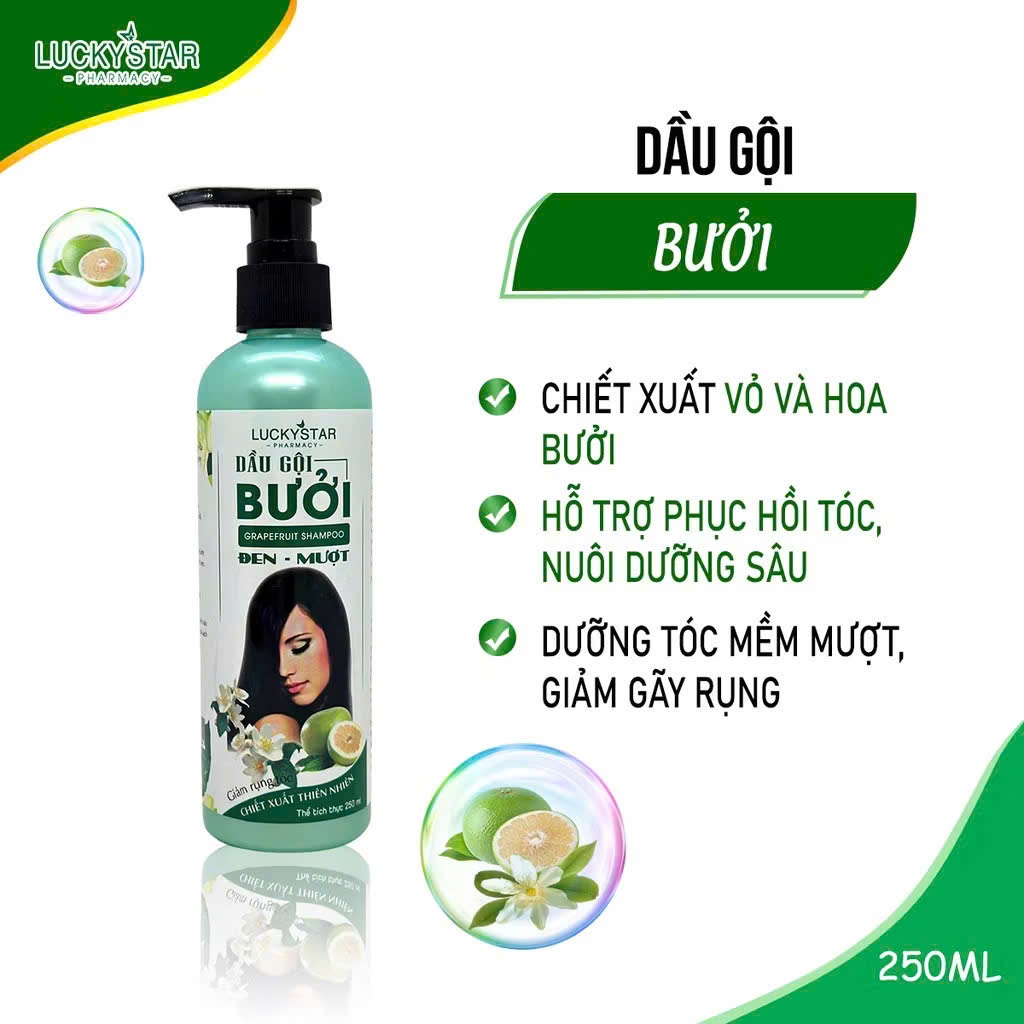 Dầu gội tinh dầu bưởi Lucky Star 250ml