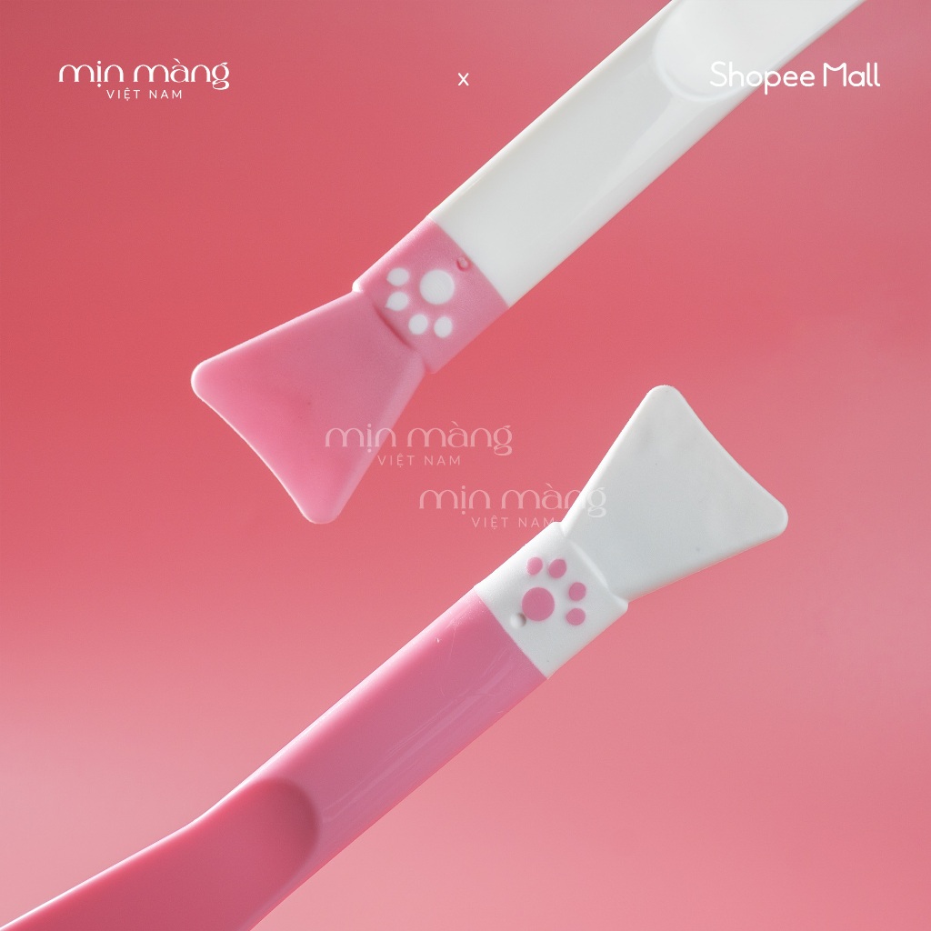 Cọ Silicon Đắp Mặt Nạ, Quét Bột, Cây Chổi Tán Mask Đất Sét Thiết Kế 2 Đầu - HÌNH CHÂN MÈO DỄ THƯƠNG