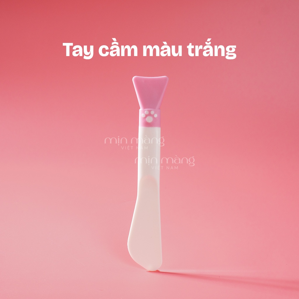 Cọ Silicon Đắp Mặt Nạ, Quét Bột, Cây Chổi Tán Mask Đất Sét Thiết Kế 2 Đầu - HÌNH CHÂN MÈO DỄ THƯƠNG