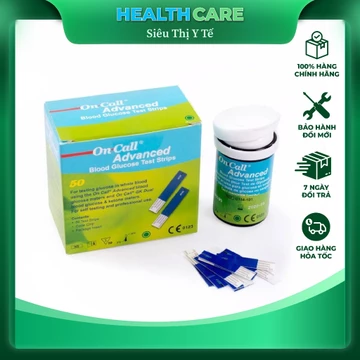 Hộp 25 Que Thử Đường Huyết Tiểu Đường OnCall Advanced (tặng 10 kim thử tiểu đường)